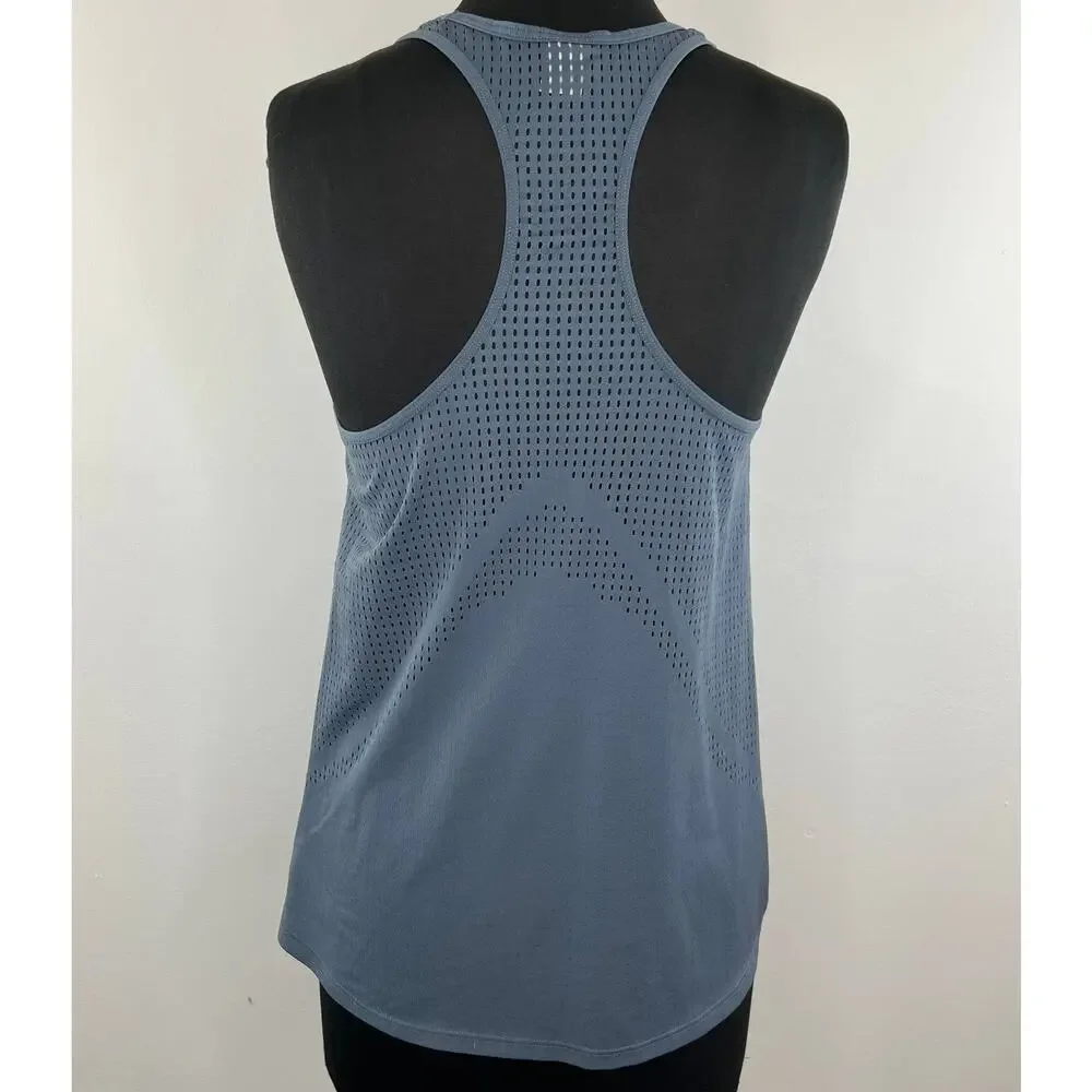 GAP Fit Blue Sleeveless Scoop Neck Tech Mesh Racer Back Tank Top Size S Small
